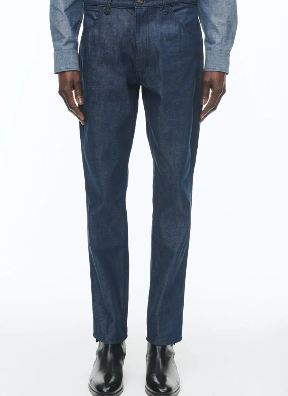 Fursac Organic Cotton Canvas 5-Pocket Trousers Denim Blue Store