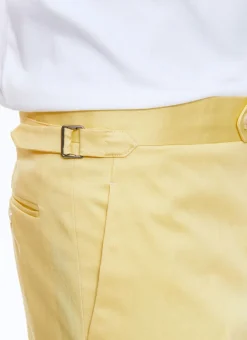 Fursac Organic Cotton Fitted Chino Pants Pale Yellow Sale