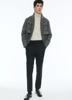 Fursac Organic Cotton Gabardine Chino Trousers Black Shop
