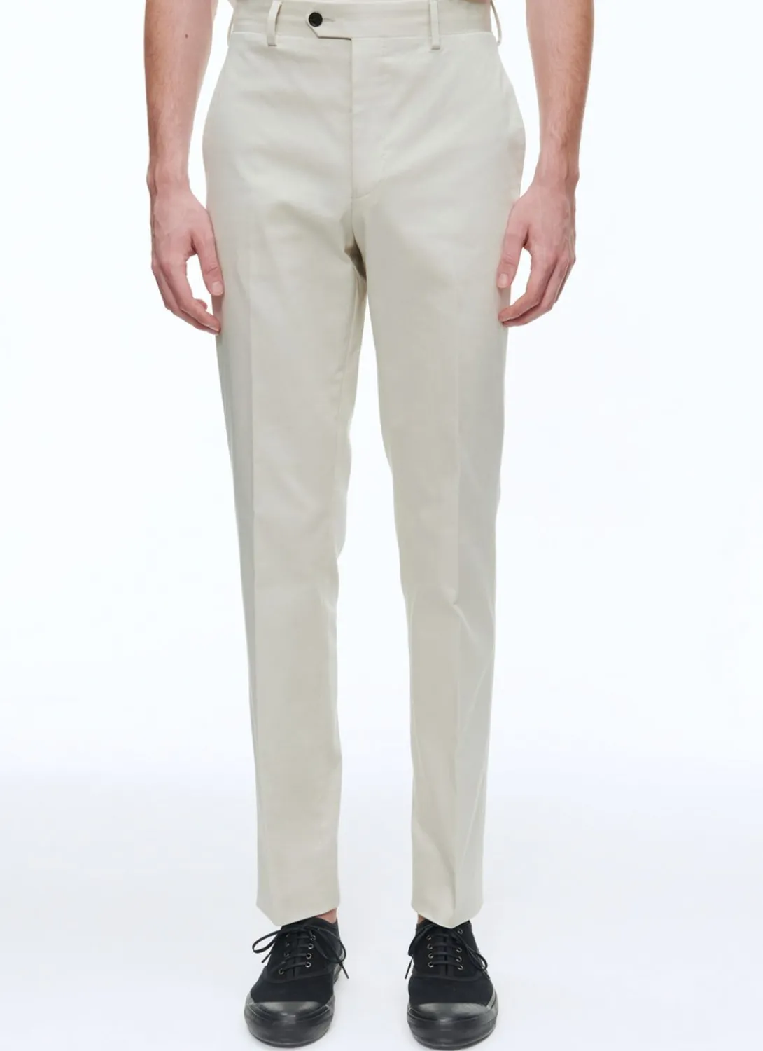 Fursac Organic Cotton Gabardine Chino Trousers Chalky White New