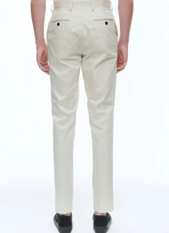Fursac Organic Cotton Gabardine Chino Trousers Chalky White New
