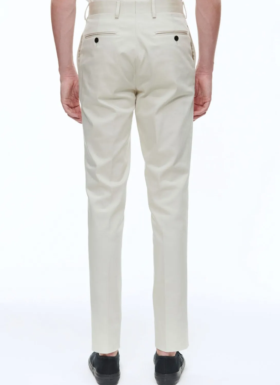 Fursac Organic Cotton Gabardine Chino Trousers Chalky White New