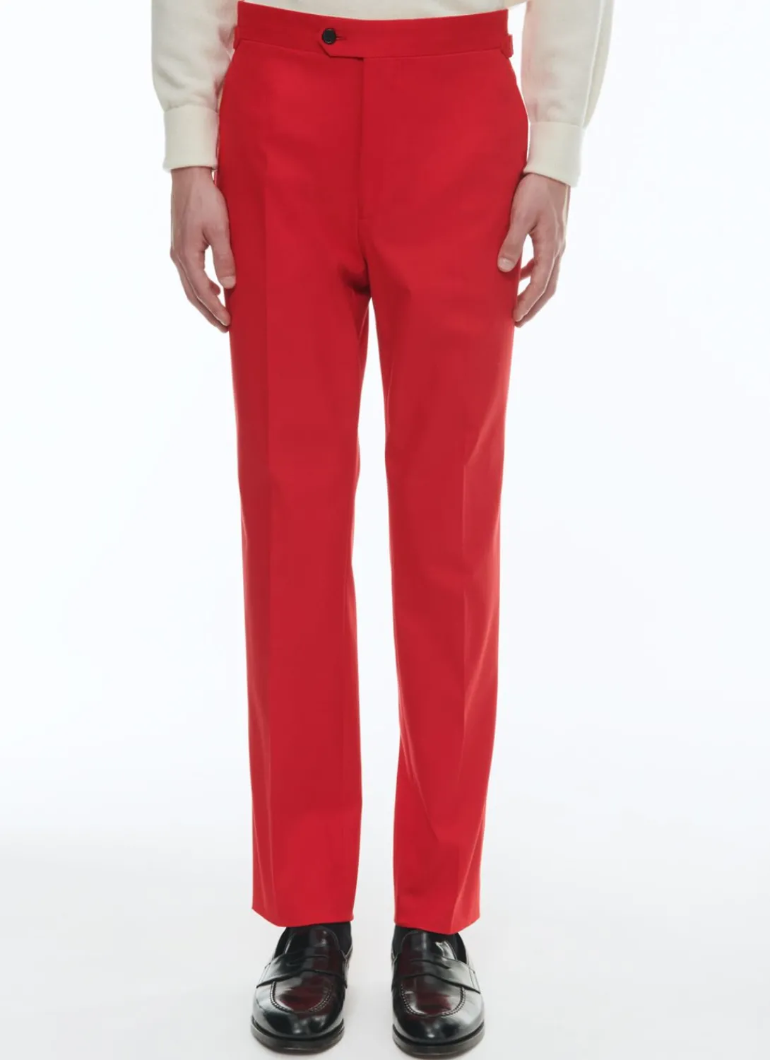 Fursac Organic Cotton Gabardine Chino Trousers Red Hot