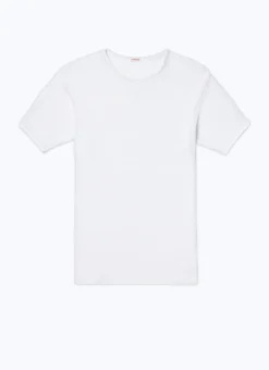 Fursac Organic Cotton Hemstitched T-Shirt White Discount