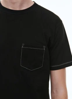 Fursac Organic Cotton Jersey Embroided T-Shirt Black - Fursac Embroidery Fashion