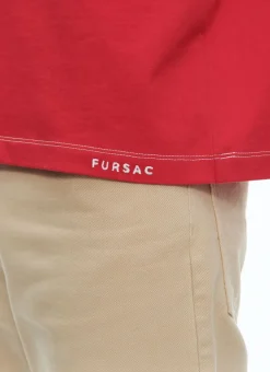 Fursac Organic Cotton Jersey Embroided T-Shirt Red - Fursac Embroidery Online