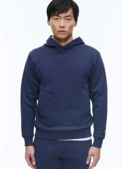Fursac Organic Cotton Jersey Hoody Navy Blue Cheap