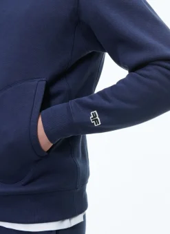 Fursac Organic Cotton Jersey Hoody Navy Blue Cheap