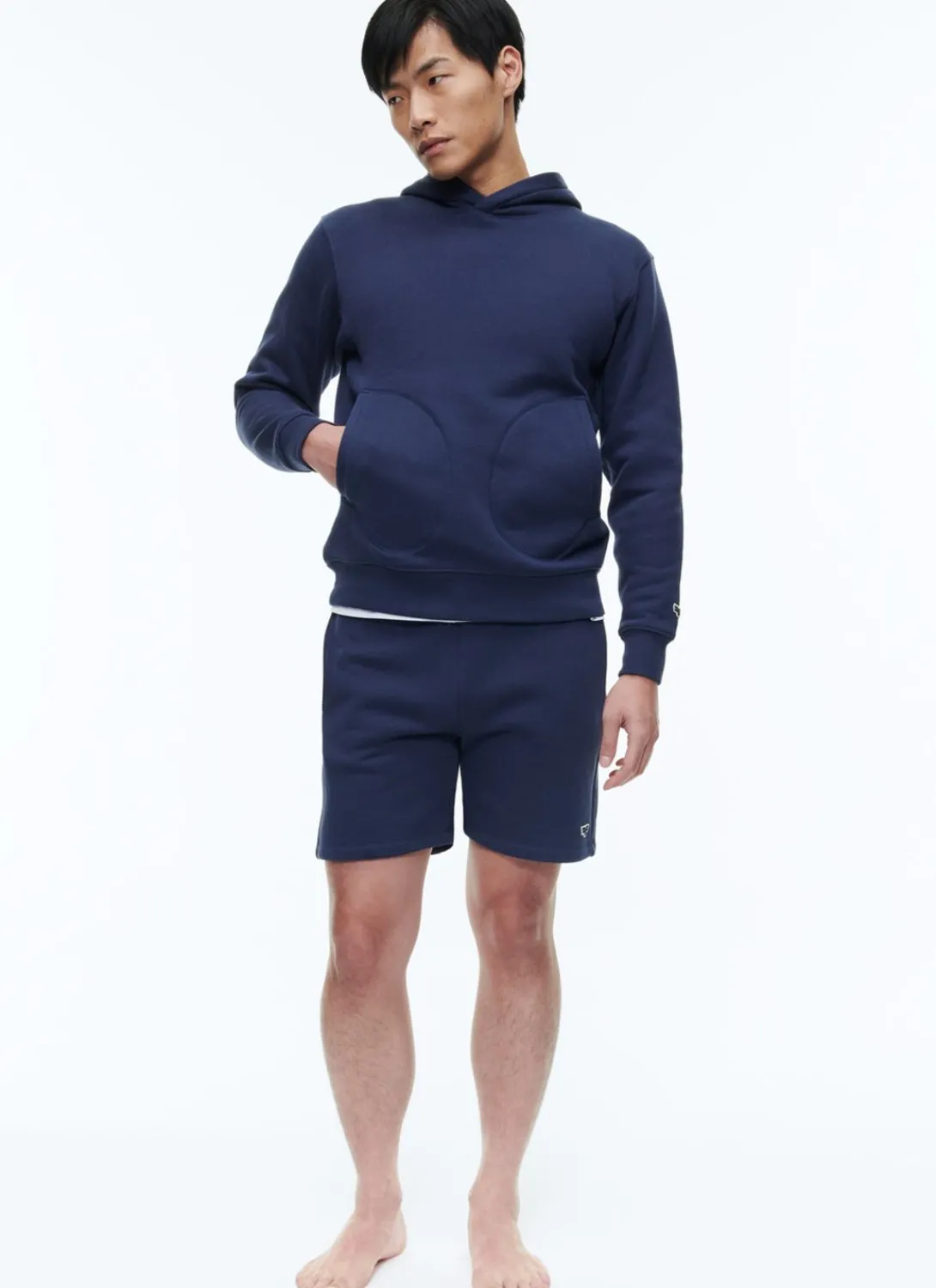 Fursac Organic Cotton Jersey Hoody Navy Blue Cheap