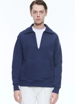 Fursac Organic Cotton Peacoat Sweatshirt Navy Blue Outlet