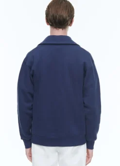 Fursac Organic Cotton Peacoat Sweatshirt Navy Blue Outlet