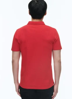 Fursac Organic Cotton Pique Polo Sweater Red Cheap
