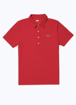 Fursac Organic Cotton Pique Polo Sweater Red Cheap