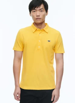Fursac Organic Cotton Pique Polo Sweater Yellow Fashion