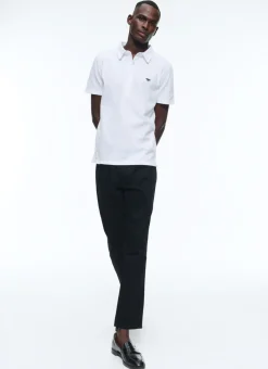 Fursac Organic Cotton Pique Polo Sweater White Clearance
