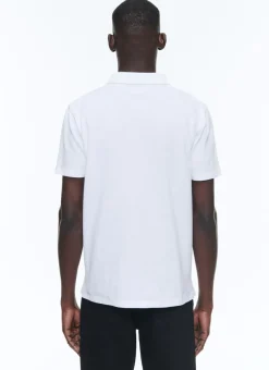 Fursac Organic Cotton Pique Polo Sweater White Clearance