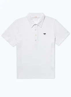 Fursac Organic Cotton Pique Polo Sweater White Clearance