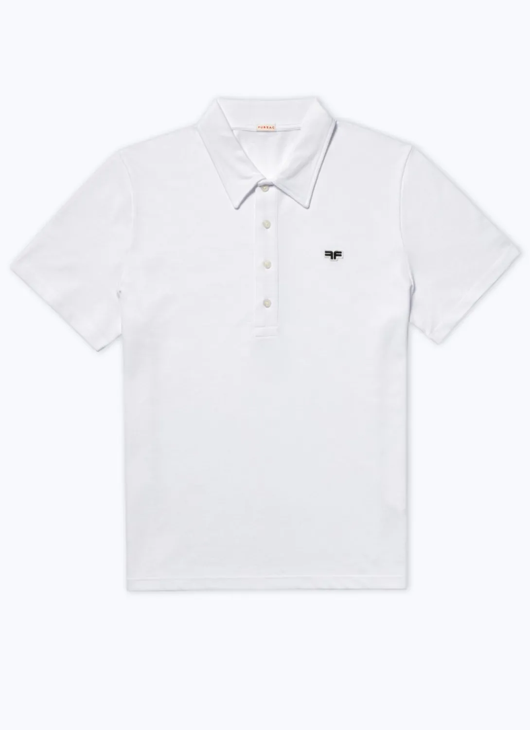 Fursac Organic Cotton Pique Polo Sweater White Clearance