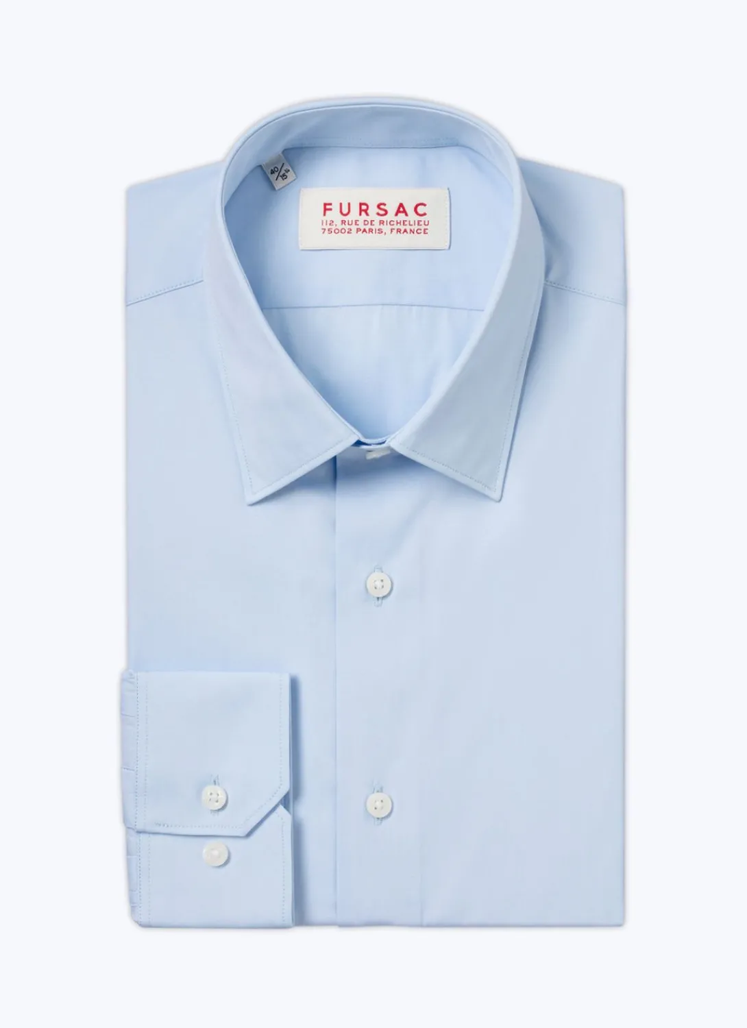 Fursac Organic Cotton Poplin Shirt Sky Blue Sale