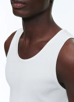 Fursac Organic Cotton Ribbed Tank Top Ecru Cheap
