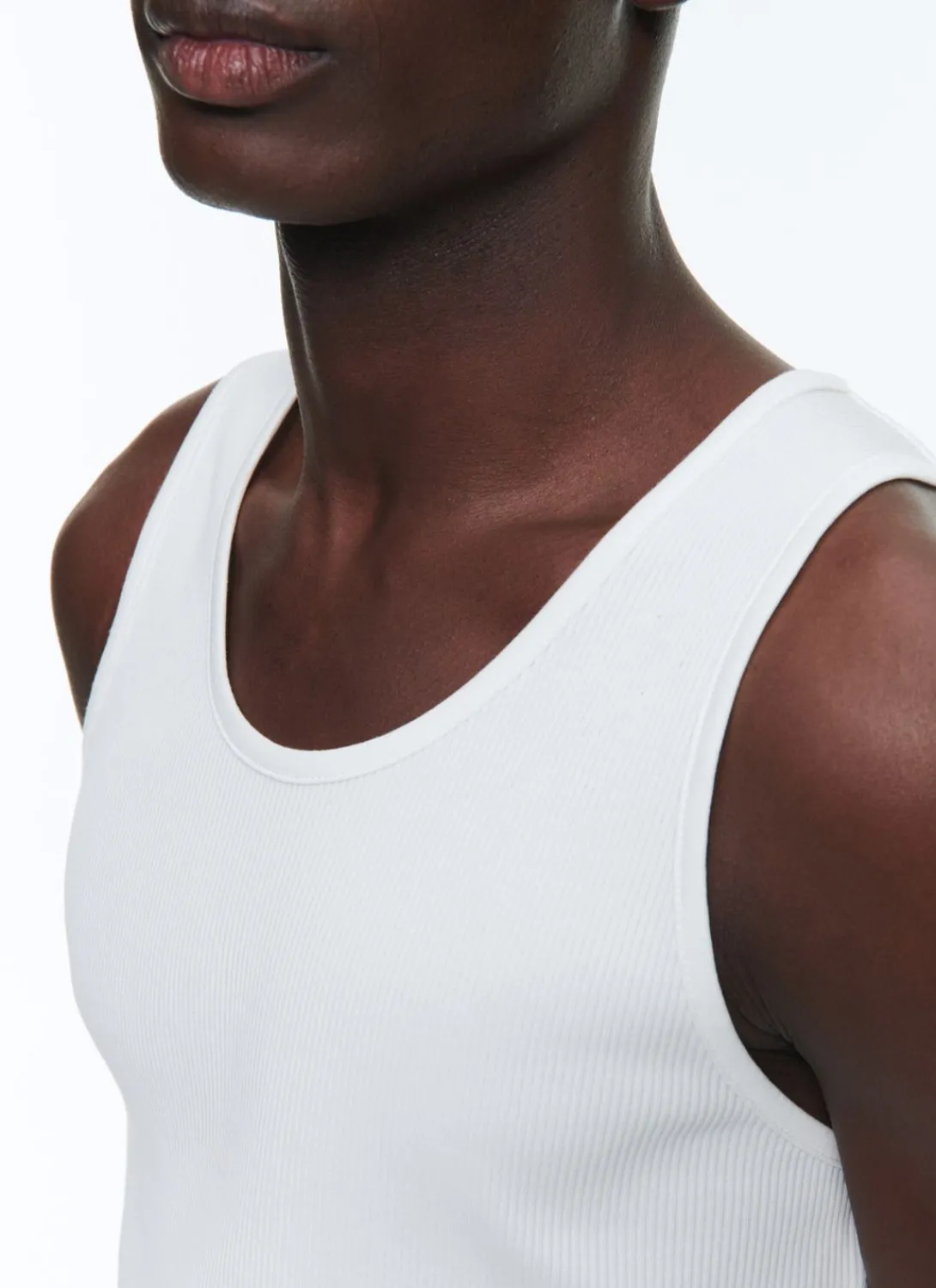 Fursac Organic Cotton Ribbed Tank Top Ecru Cheap