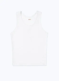 Fursac Organic Cotton Ribbed Tank Top Ecru Cheap