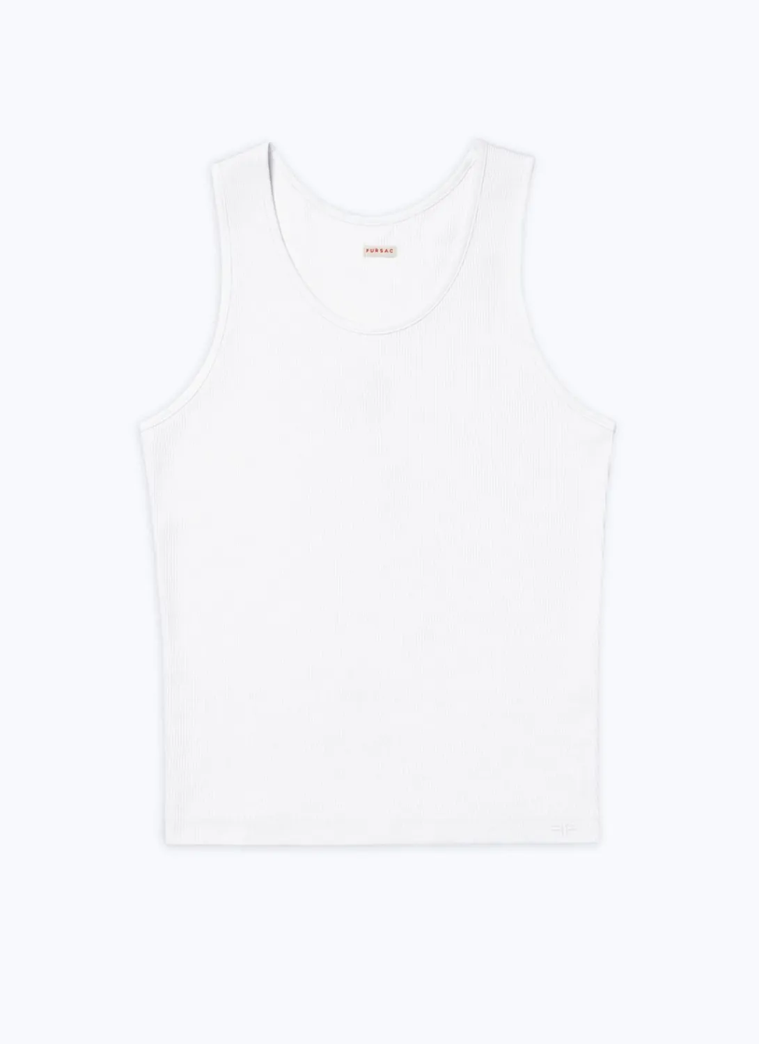 Fursac Organic Cotton Ribbed Tank Top Ecru Cheap