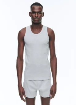 Fursac Organic Cotton Ribbed Tank Top Grey Best Sale