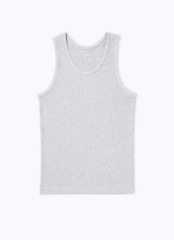 Fursac Organic Cotton Ribbed Tank Top Grey Best Sale