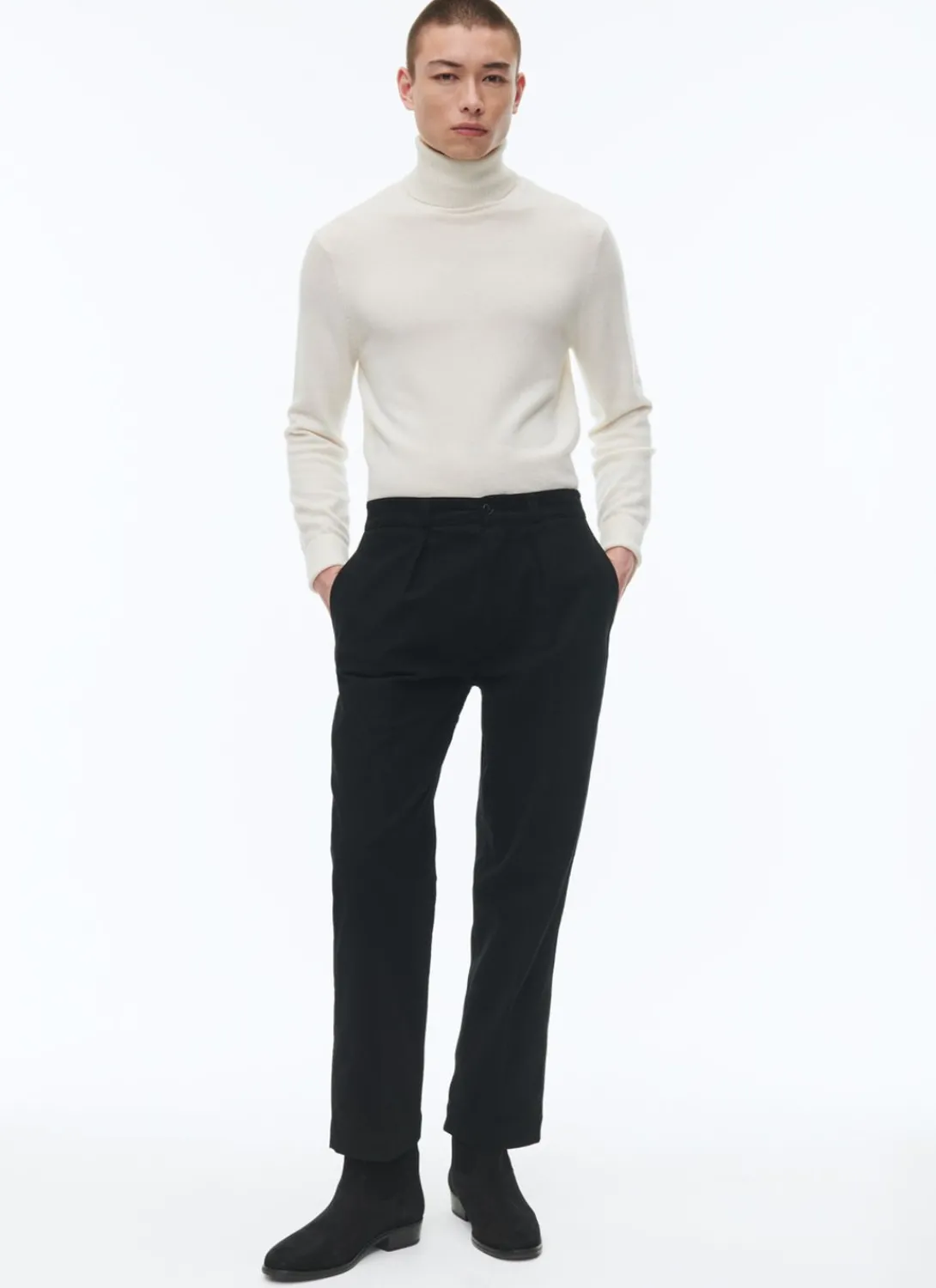 Fursac Organic Cotton Straight Chino Trousers Black Best