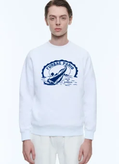 Fursac Organic Cotton Sweatshirt White - Golfe Du Morbihan Yoke Hot