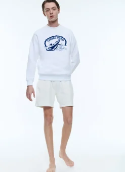 Fursac Organic Cotton Sweatshirt White - Golfe Du Morbihan Yoke Hot