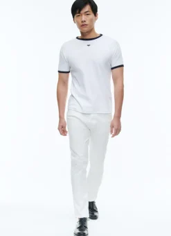 Fursac Organic Cotton T-Shirt With Logo White - Blue Hems Cheap