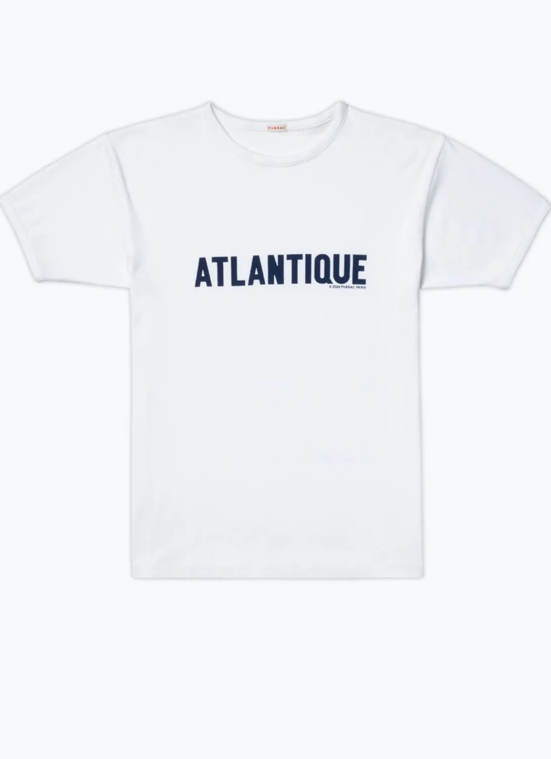 Fursac Organic Cotton T-Shirt With Print White - "Atlantique" Print Clearance