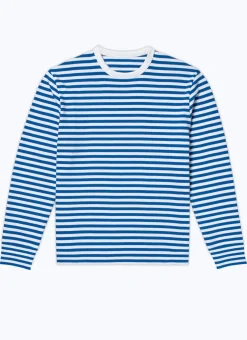 Fursac Organic Cotton T-Shirt With Stripes White And Navy Blue Stripes Discount