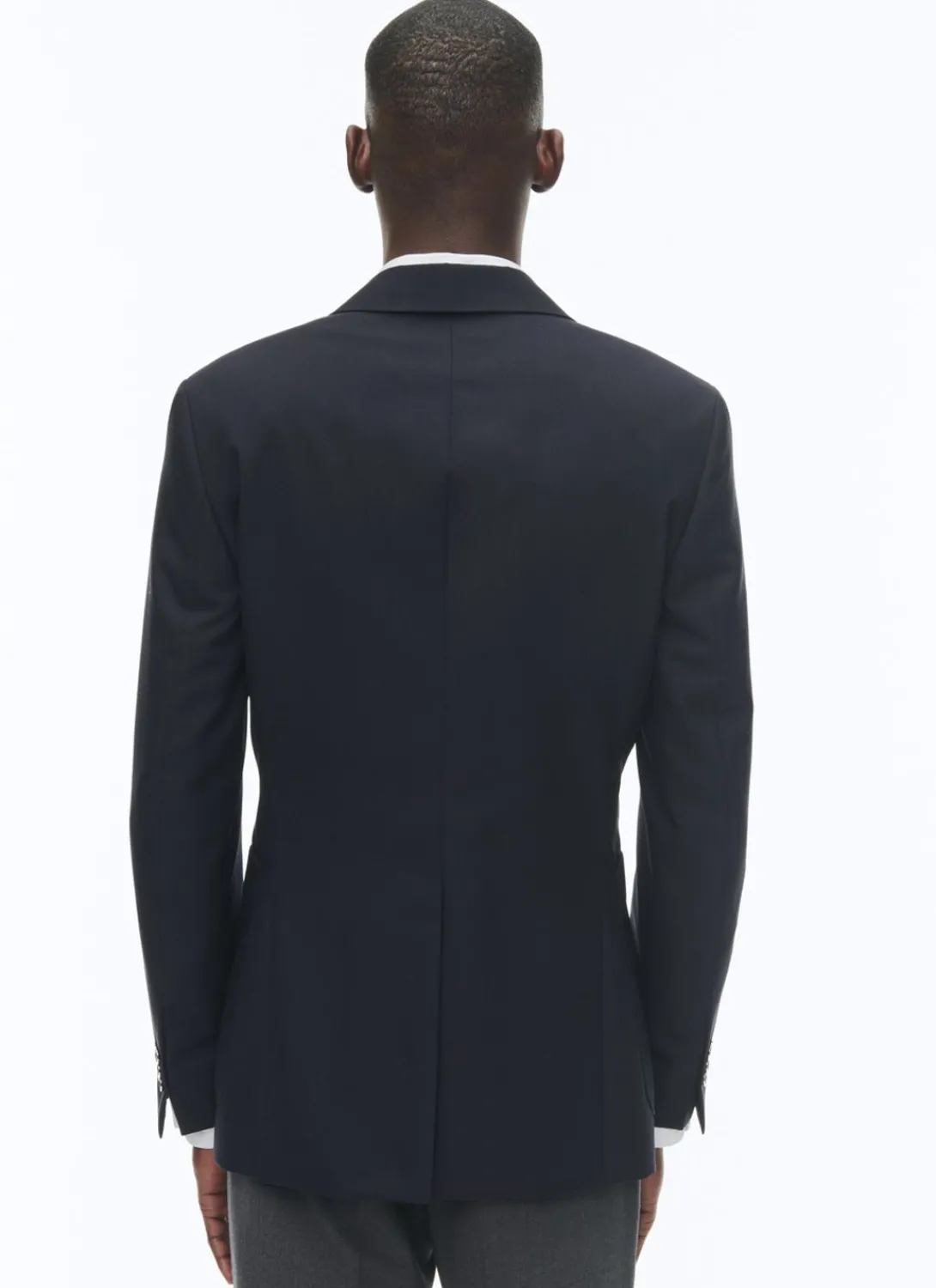 Fursac Organic Wool Canvas Blazer Jacket Navy Blue Sale