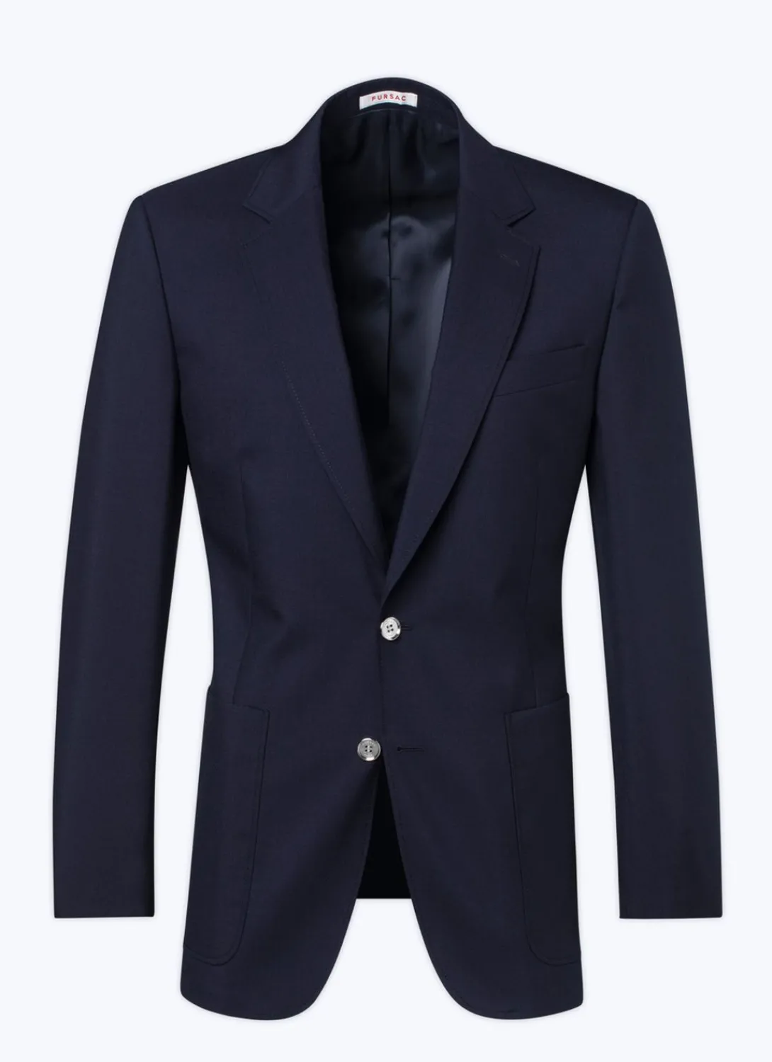 Fursac Organic Wool Canvas Blazer Jacket Navy Blue Sale