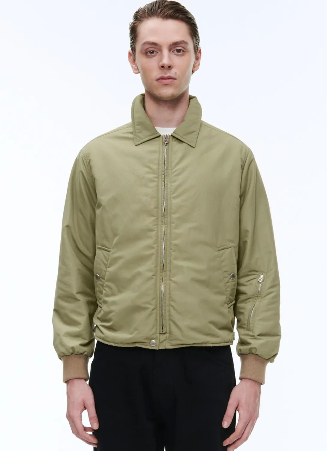 Fursac Ottoman Fabric Jacket Olive Green Fashion