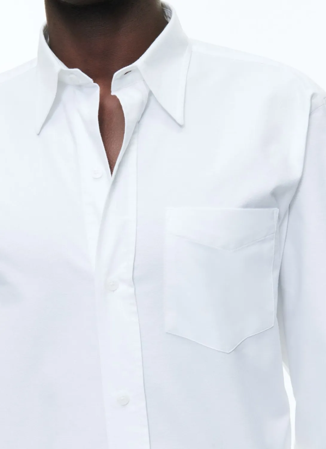 Fursac Oxford Cotton Shirt With Swallow Collar White Best Sale