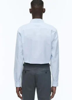 Fursac Oxford Cotton Shirt With Swallow Collar Sky Blue Store