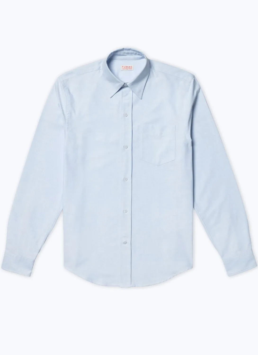 Fursac Oxford Cotton Shirt With Swallow Collar Sky Blue Store