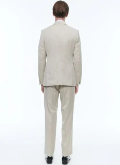 Fursac Patterned Wool Double-Breasted Suit Beige - Houndstooth Pattern Best