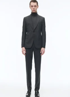 Fursac Prince Of Wales Wool Canvas Suit Grey - Blue Prince Of Wales Pattern Hot