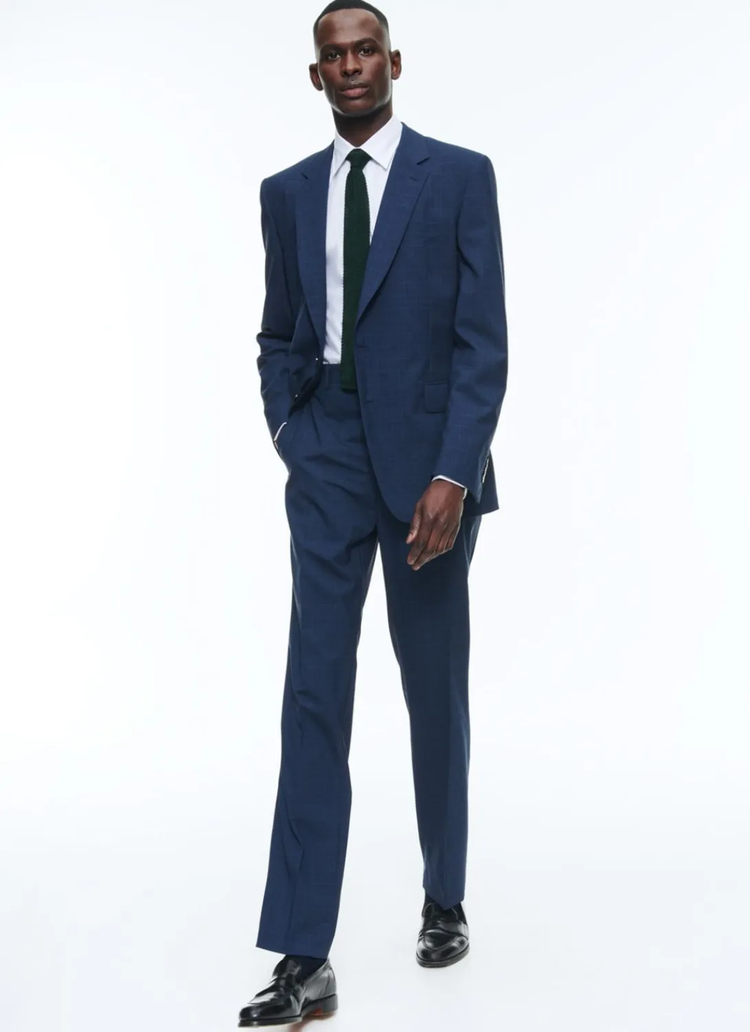 Fursac Prince Of Wales Wool Canvas Suit Navy Blue - Prince Of Wales Pattern Shop