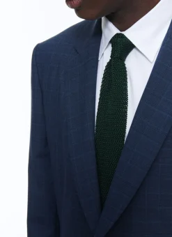 Fursac Prince Of Wales Wool Canvas Suit Navy Blue - Prince Of Wales Pattern Shop