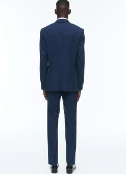 Fursac Prince Of Wales Wool Canvas Suit Navy Blue - Prince Of Wales Pattern Shop