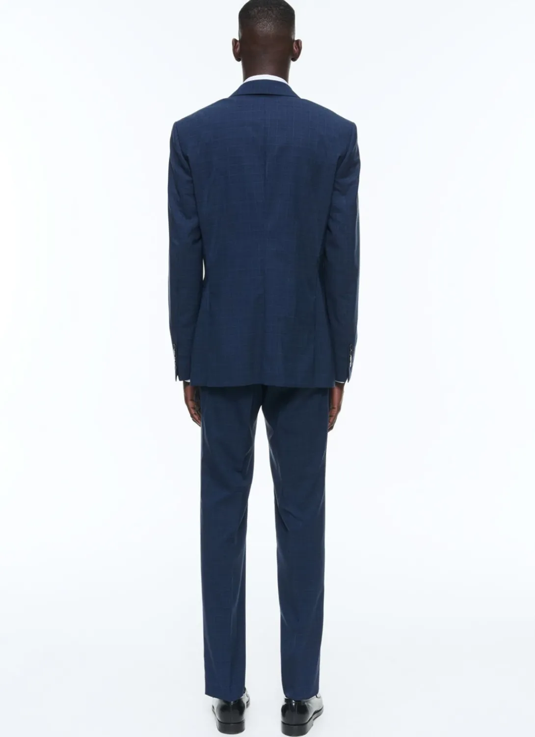 Fursac Prince Of Wales Wool Canvas Suit Navy Blue - Prince Of Wales Pattern Shop