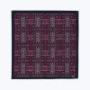 Fursac Printed Silk Twill Pocket Square Navy Blue - Bandana Print Store