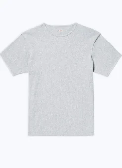 Fursac Ribbed Cotton Jersey Ringer T-Shirt Grey Store