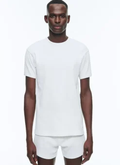 Fursac Ribbed Cotton Jersey Ringer T-Shirt Ecru Discount